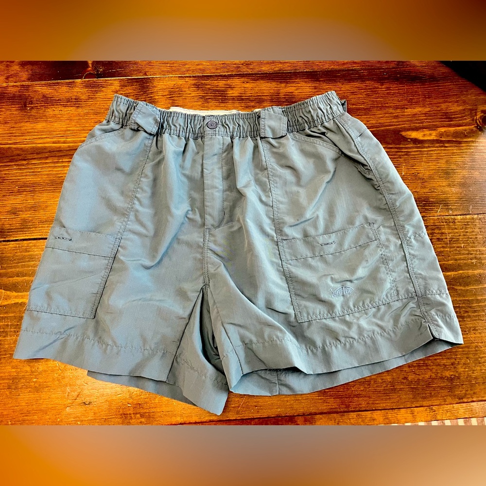 AFTCO Teal Blue Men's Cargo Fishing Shorts Size 38 100% Nylon NWT